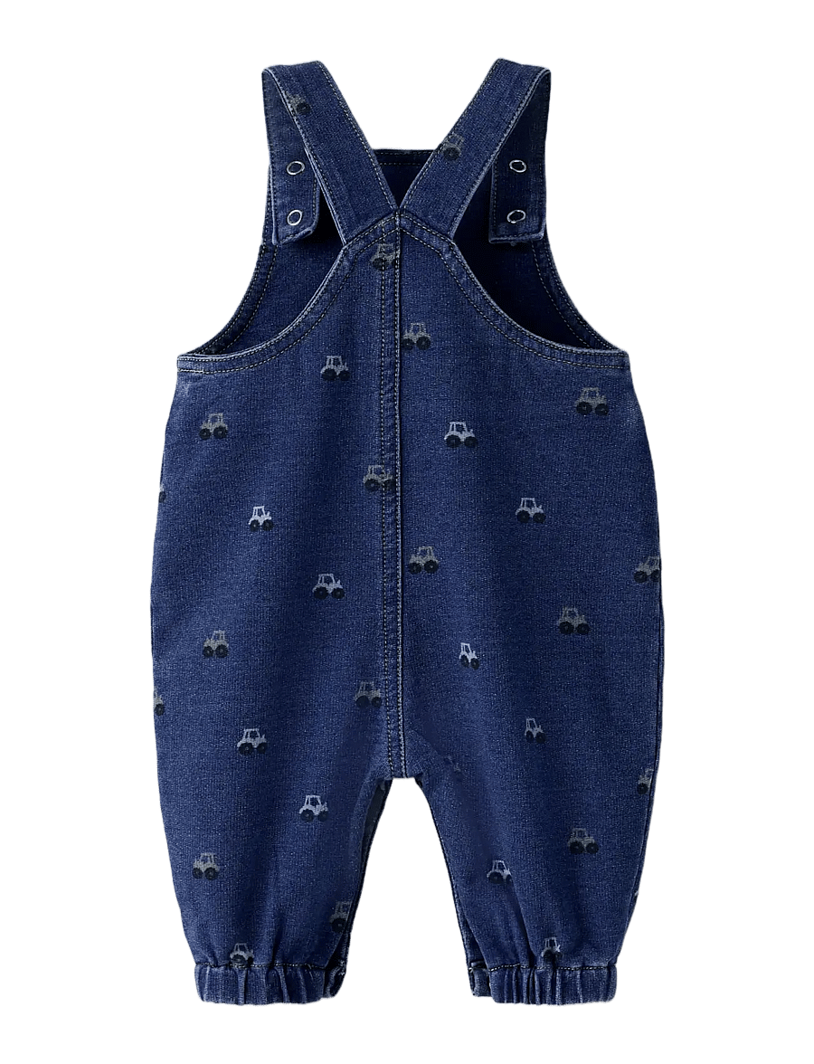 name it - NBMBARREL R AOP SWE DNM OVERALL 2366-TR - jumpsuits - dark blue denim - 1