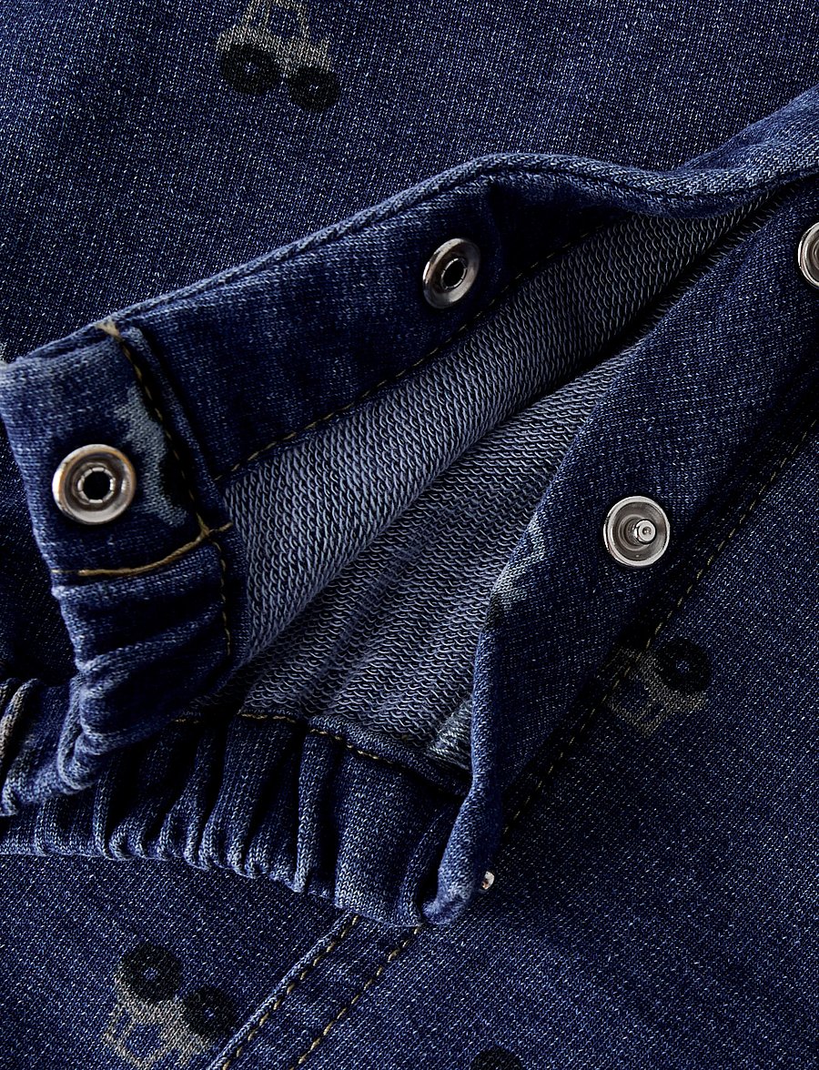 name it - NBMBARREL R AOP SWE DNM OVERALL 2366-TR - jumpsuits - dark blue denim - 5