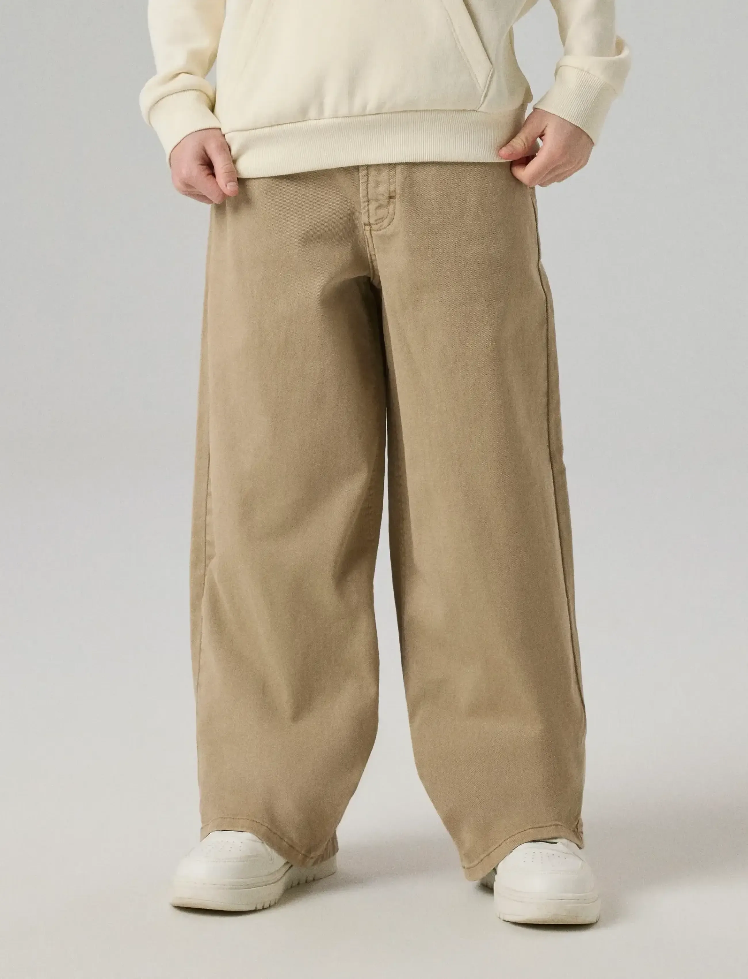 name it - NKMBEN X-SKATER TWI PANT 5170-TW NOOS - alt laienevad teksad - chinchilla - 3