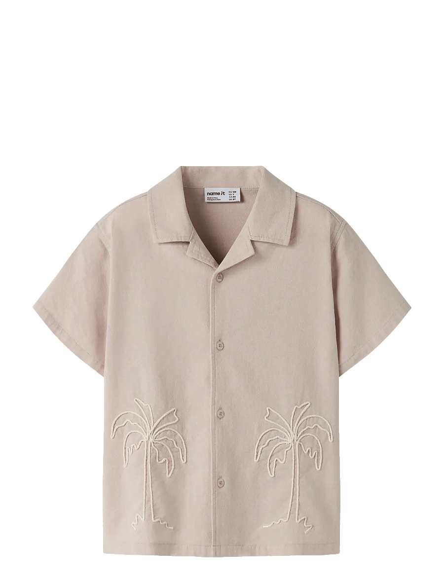 name it - NKMHOLTI SS NREG SHIRT - kurzärmlige hemden - chateau gray - 0