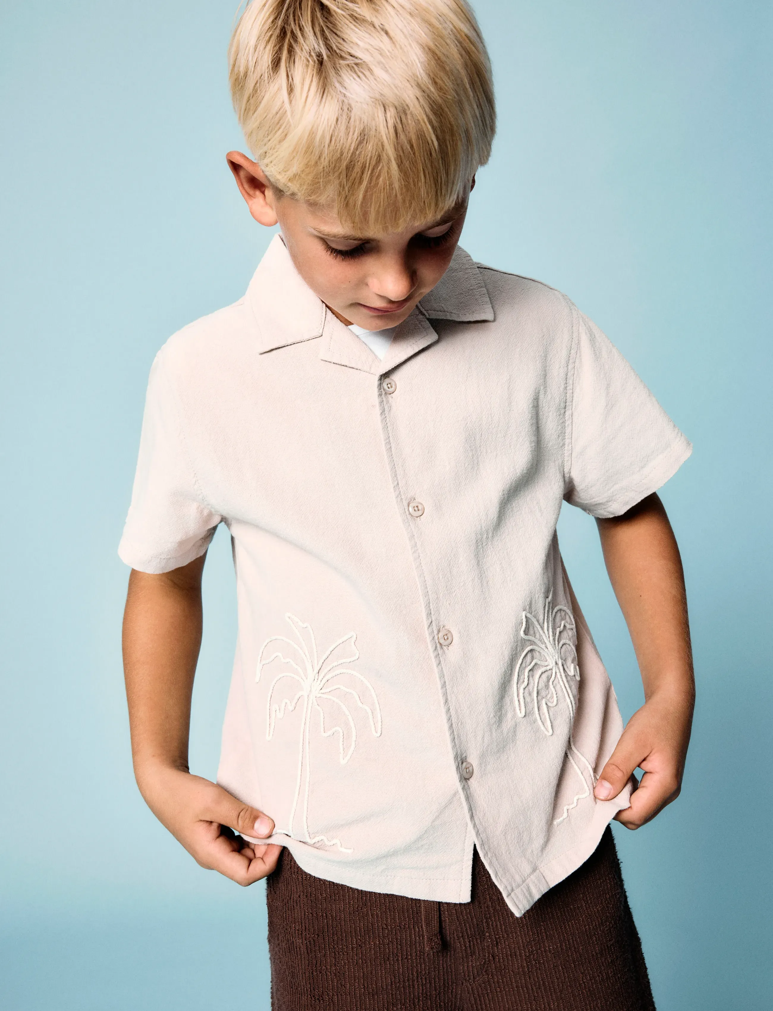 name it - NKMHOLTI SS NREG SHIRT - kurzärmlige hemden - chateau gray - 4