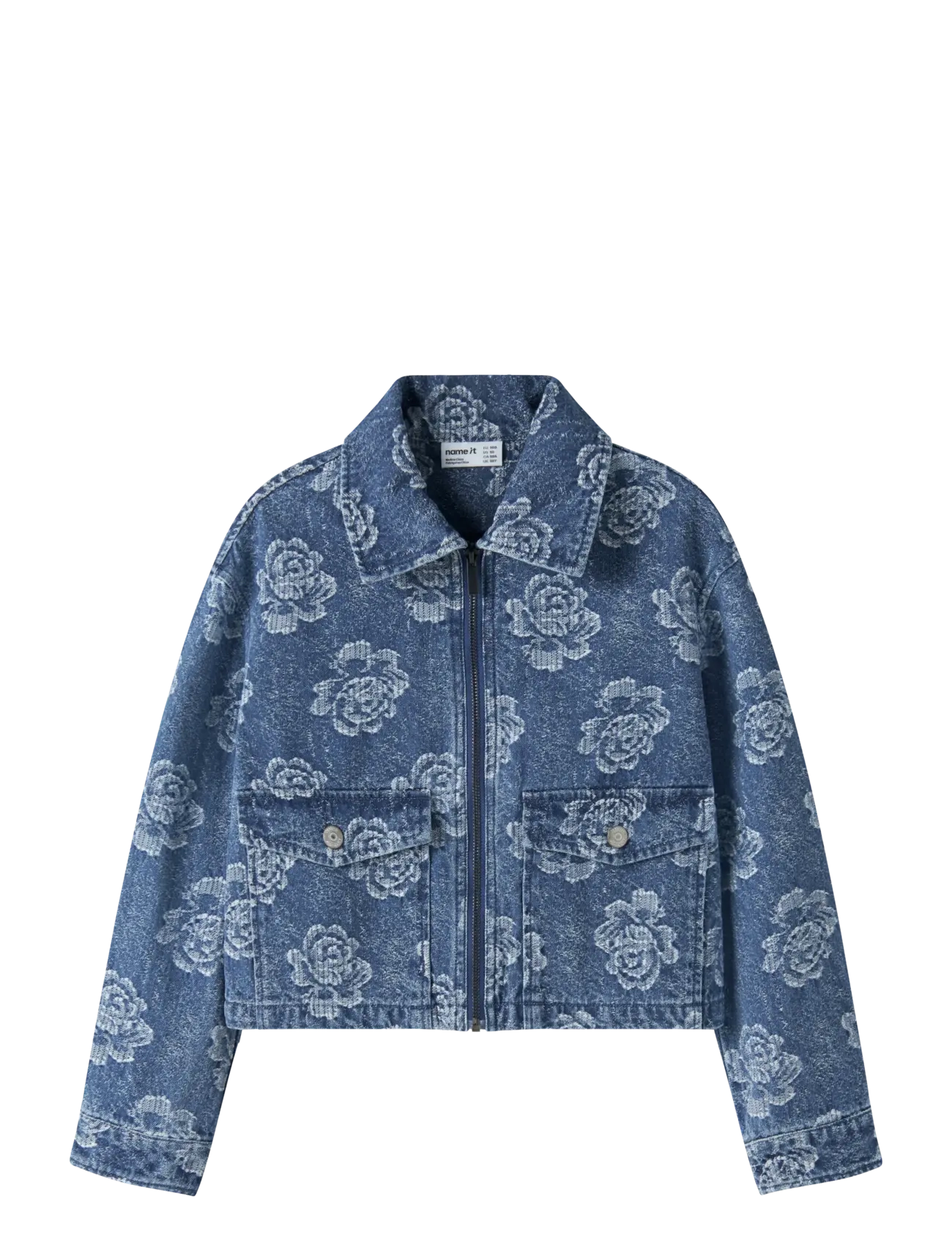 name it NKFJULIA JACQUARD DNM JACKET 4810-JA - Teksa ja velvet - MEDIUM BLUE DENIM / blue