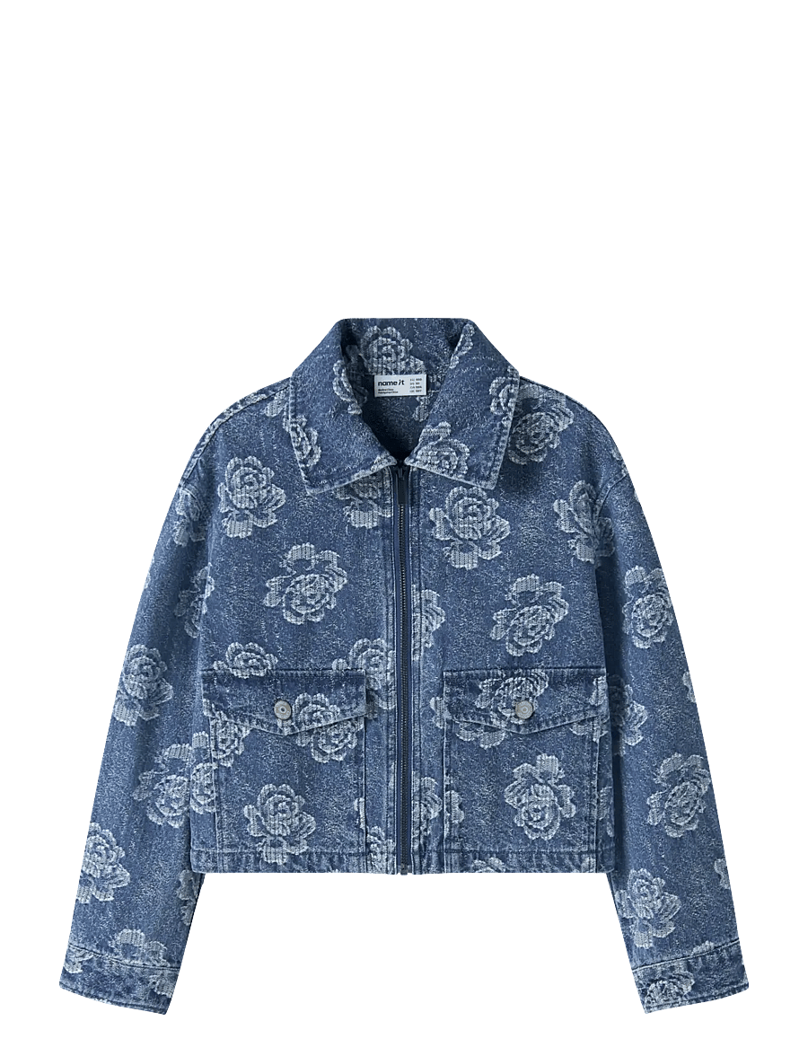 name it - NKFJULIA JACQUARD DNM JACKET 4810-JA - jeansjacken - medium blue denim - 0
