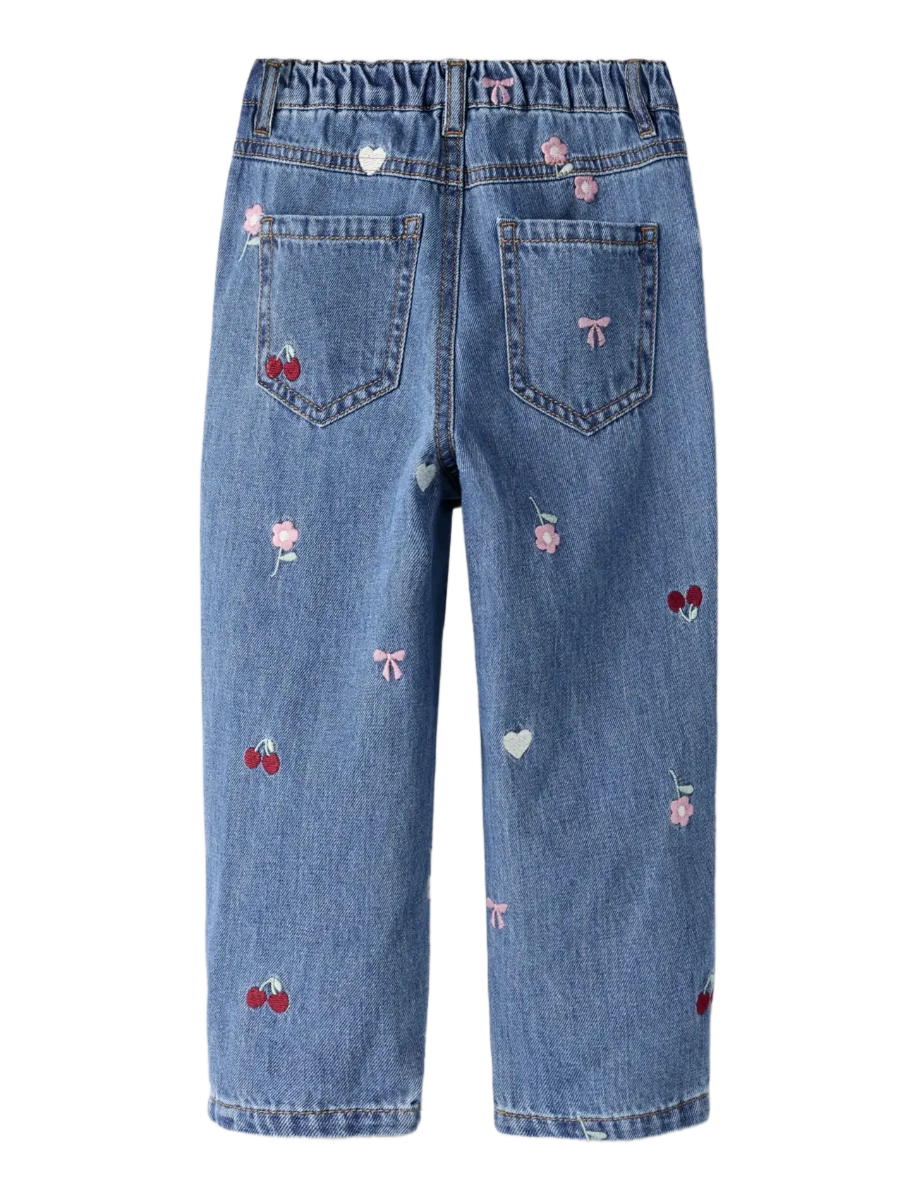 name it - NMFBELLA BARREL EMB JEANS 4870-OV L - wide leg jeans - medium blue denim - 1