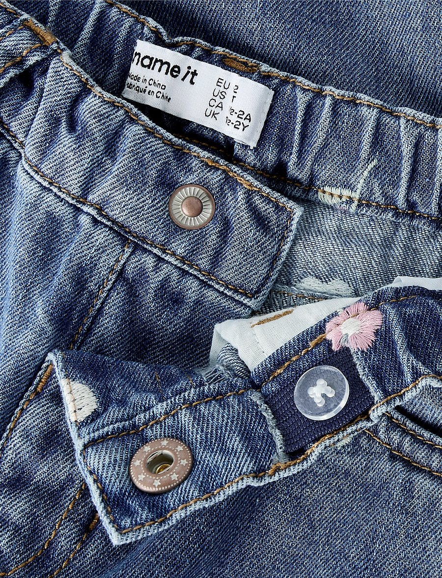 name it - NMFBELLA BARREL EMB JEANS 4870-OV L - hosen mit weitem bein - medium blue denim - 3