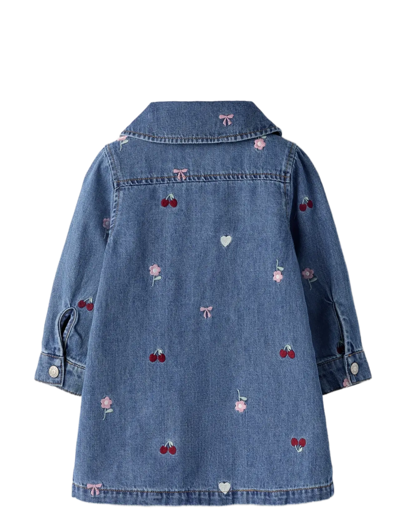 name it - NMFEMILY LS EMB DNM DRESS 4870-OV L - langærmede hverdagskjoler - medium blue denim - 1