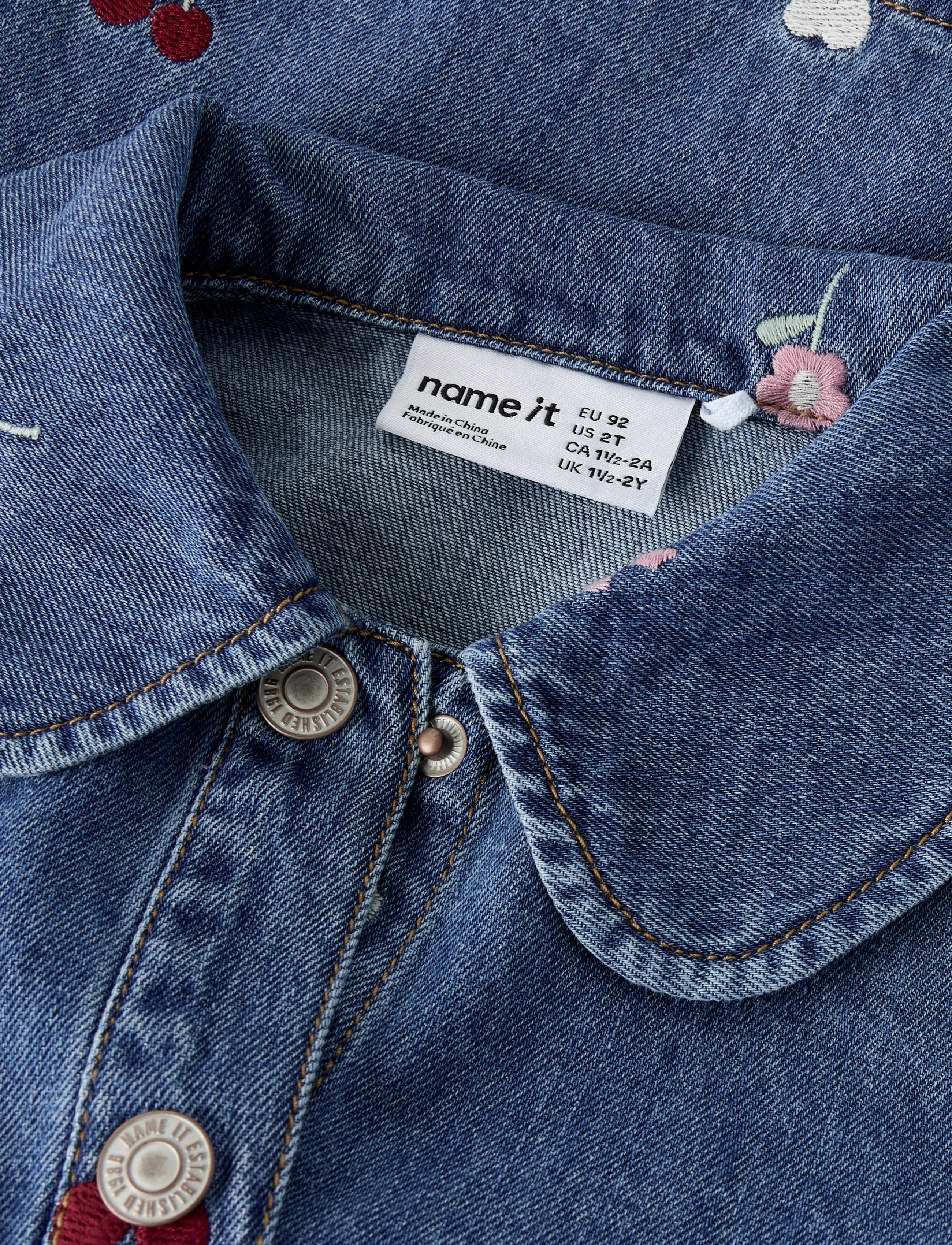 name it - NMFEMILY LS EMB DNM DRESS 4870-OV L - langærmede hverdagskjoler - medium blue denim - 2