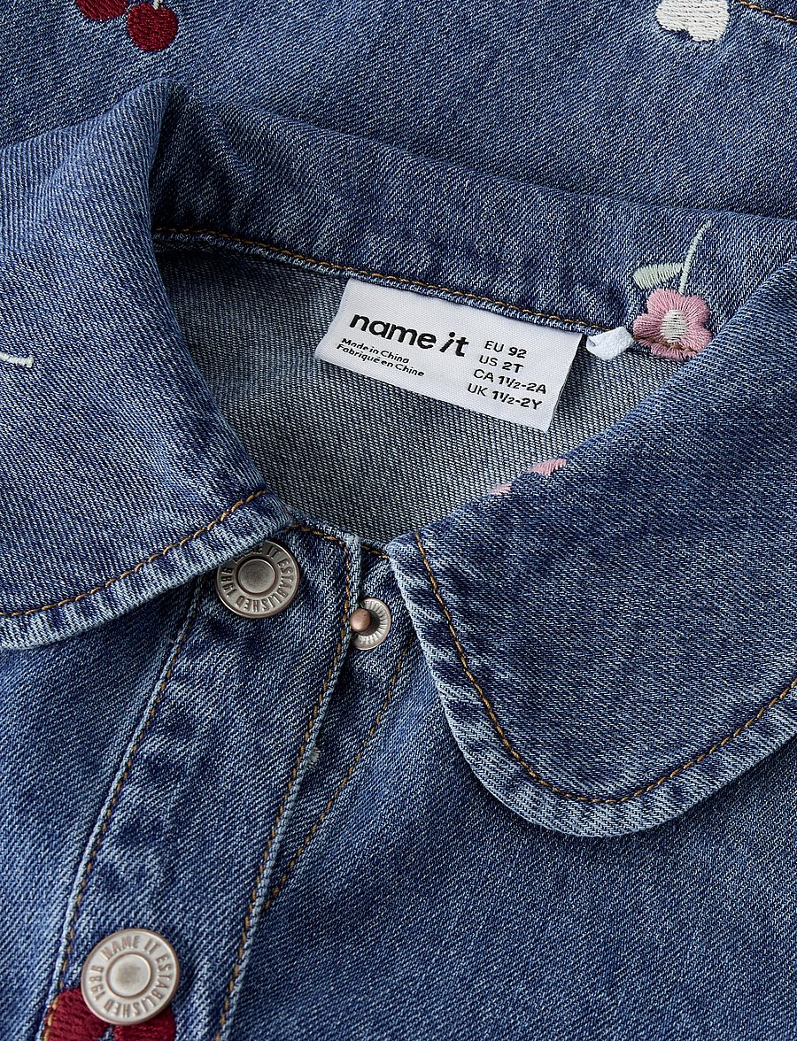 name it - NMFEMILY LS EMB DNM DRESS 4870-OV L - langærmede hverdagskjoler - medium blue denim - 2