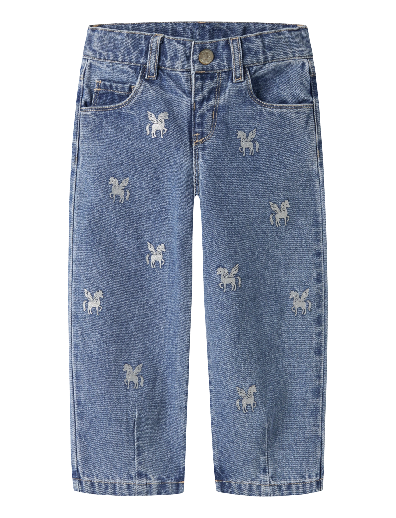 name it NMFBELLA BARREL GLITTER JEANS 4577-IM L - Hosen - MEDIUM BLUE DENIM / blue