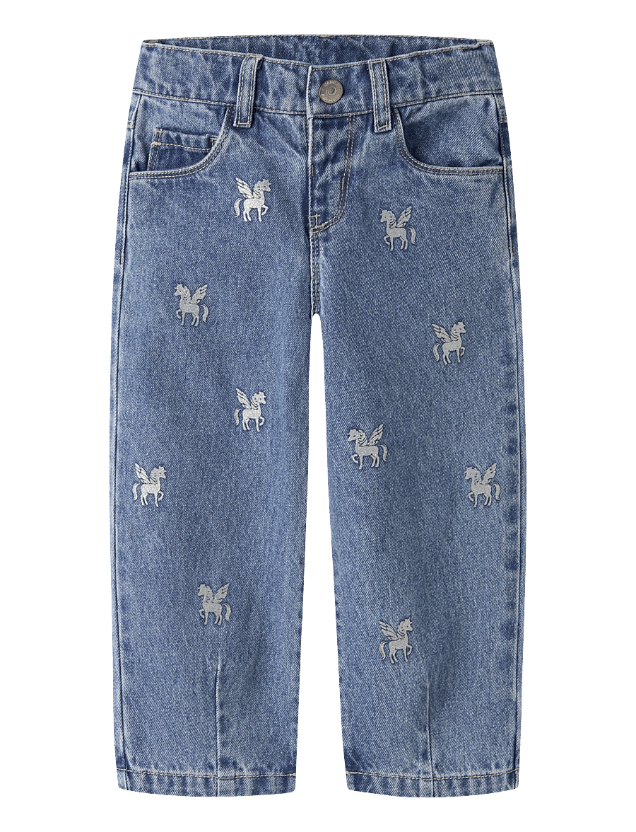 name it - NMFBELLA BARREL GLITTER JEANS 4577-IM L - loose jeans - medium blue denim - 0