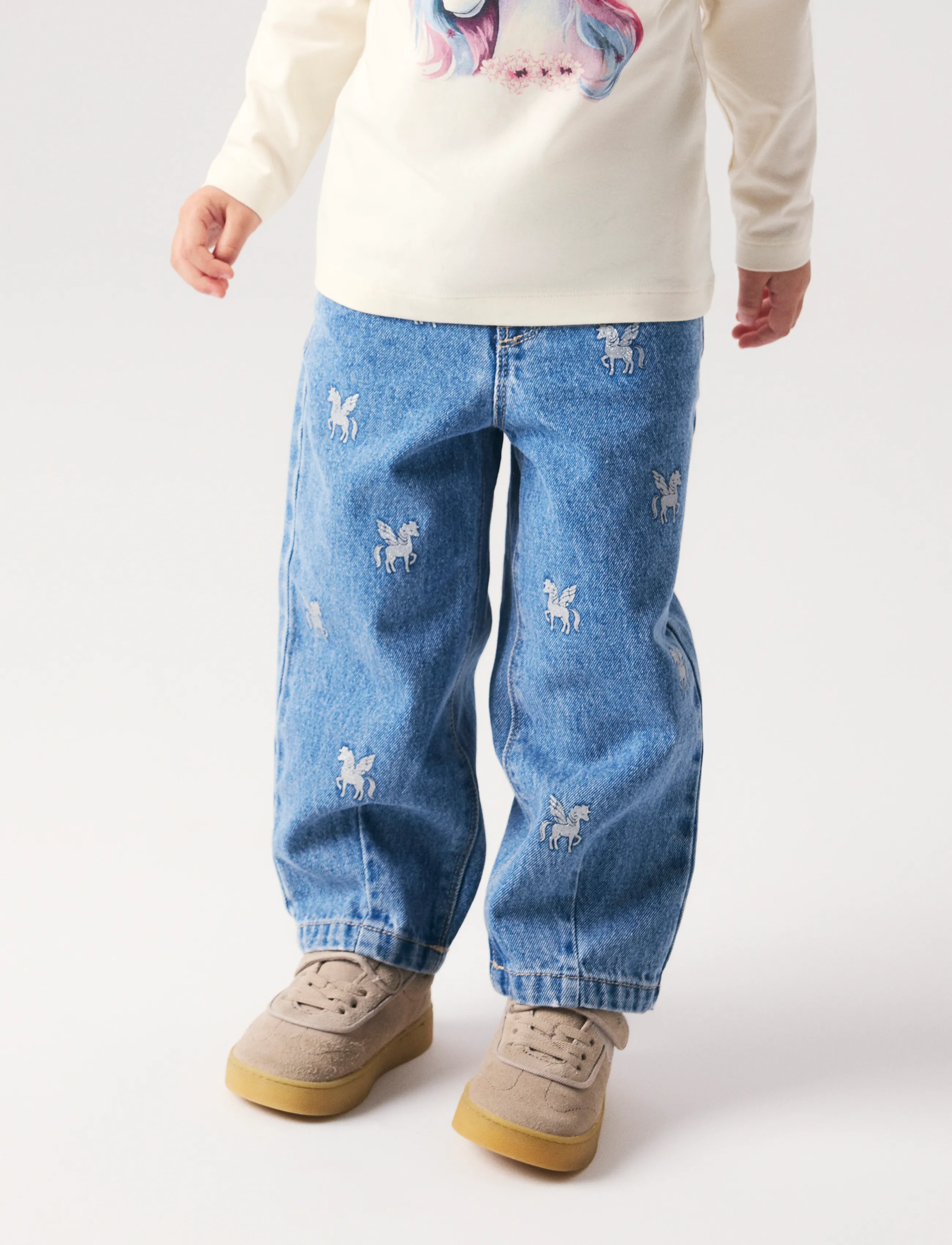 name it - NMFBELLA BARREL GLITTER JEANS 4577-IM L - loose jeans - medium blue denim - 2