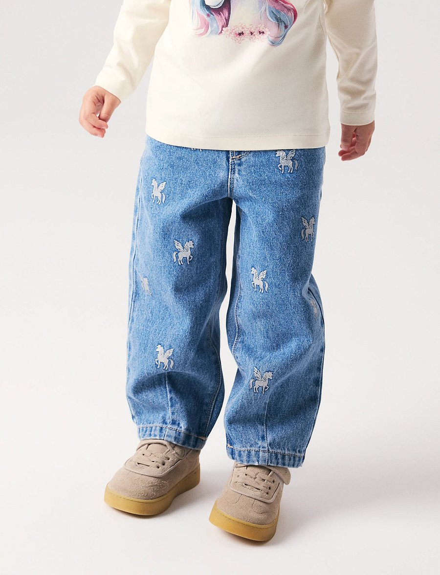 name it - NMFBELLA BARREL GLITTER JEANS 4577-IM L - loose jeans - medium blue denim - 2