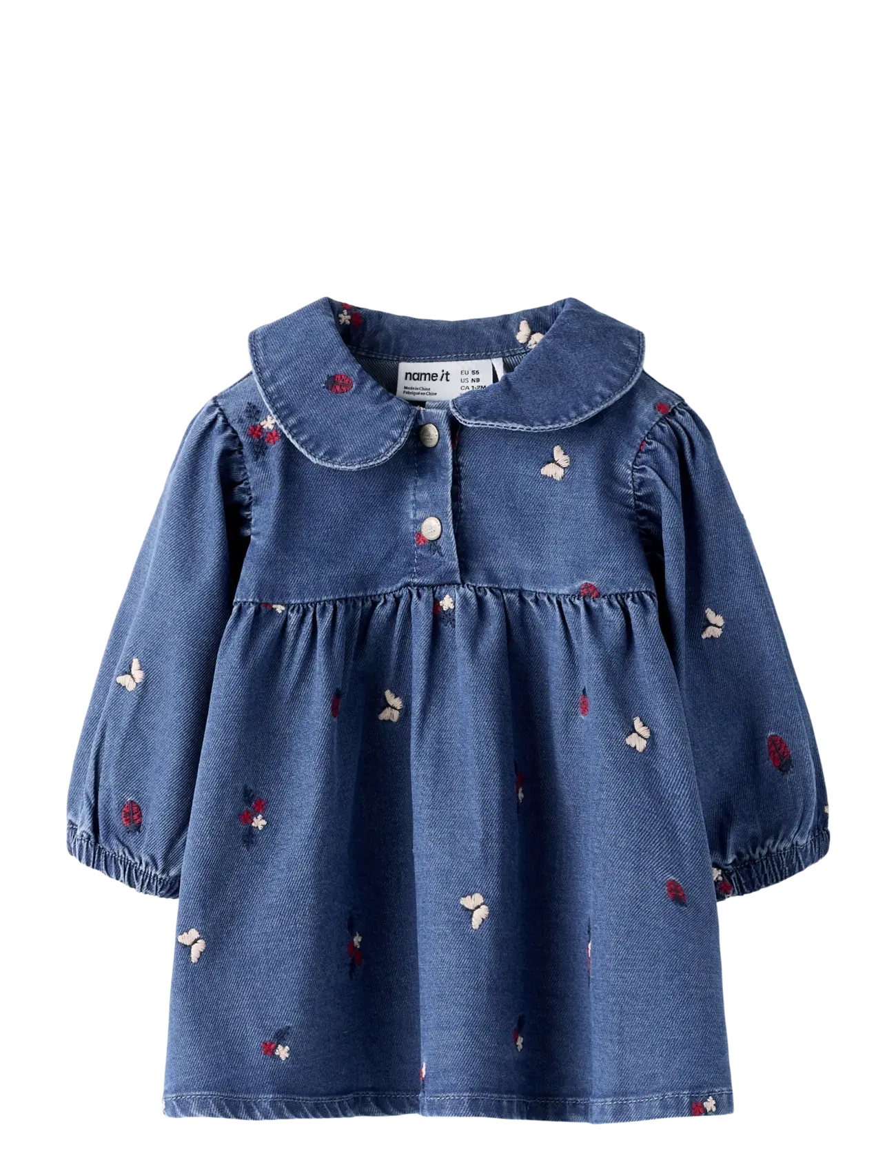 name it NBFALVA LS DNM EMB DRESS 5321-YB - Dresses - MEDIUM BLUE DENIM / blue