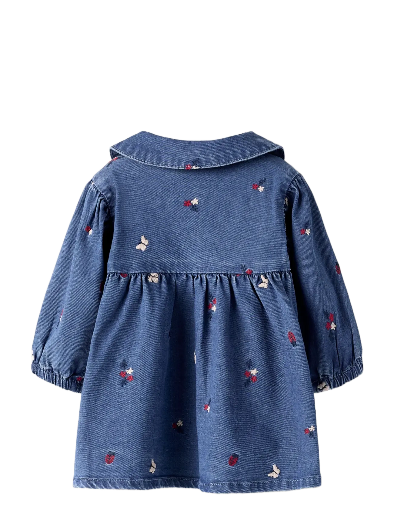 name it - NBFALVA LS DNM EMB DRESS 5321-YB - langärmelige babykleider - medium blue denim - 1