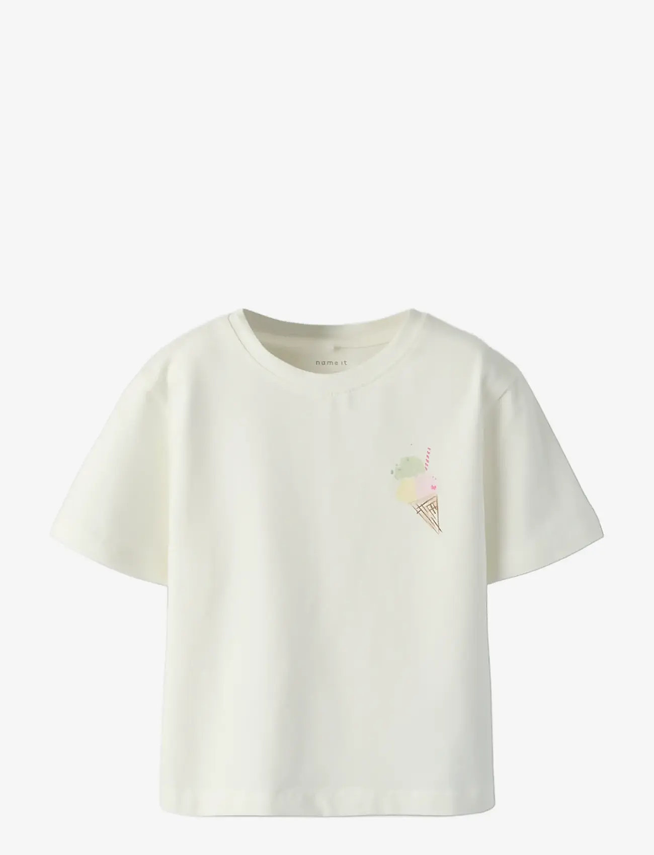 name it - NMFFAIRI SS NREG TOP - kurzärmelige - cloud dancer - 2