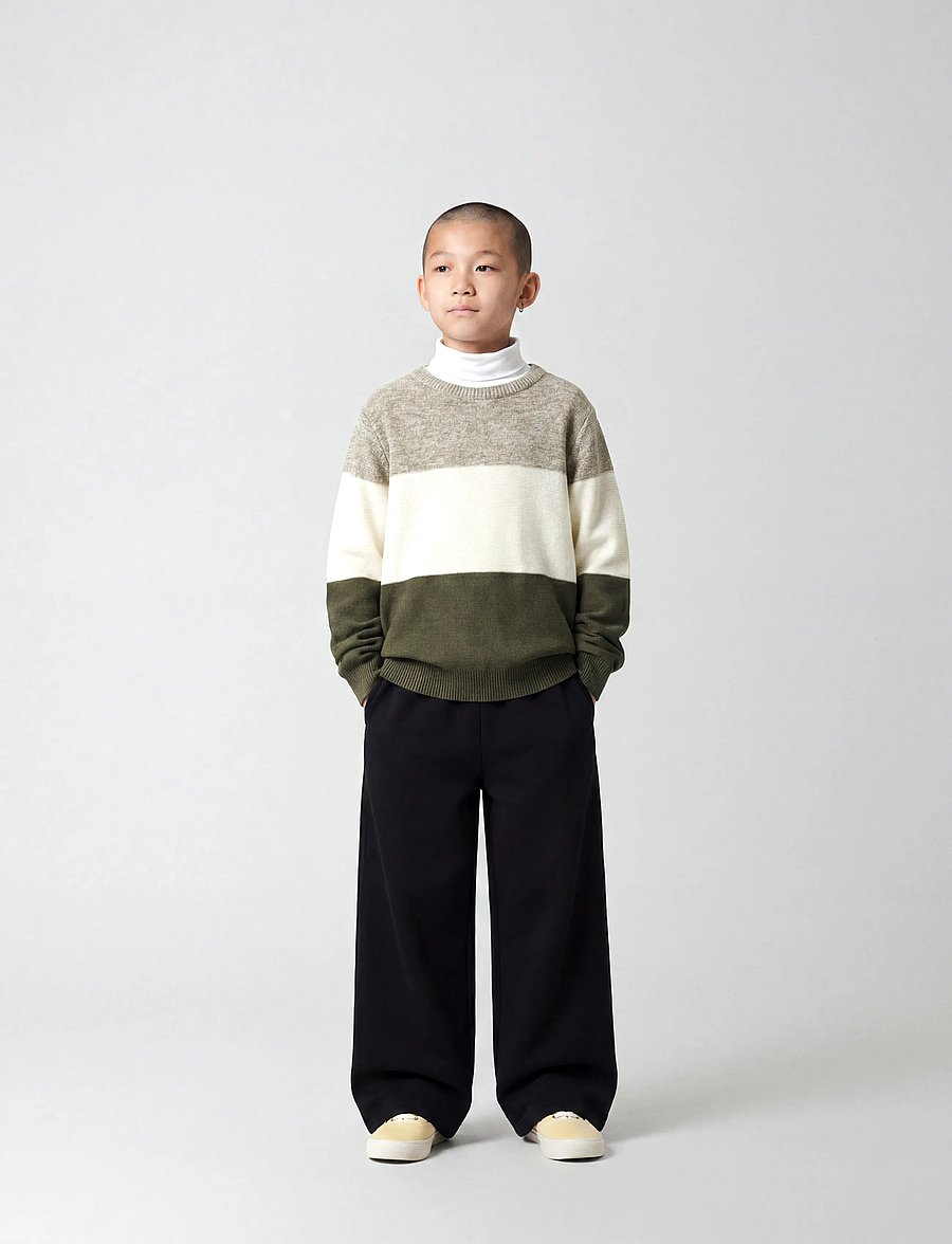 name it - NKMNASIR WIDE SWE PANT BRU NOOS - dressipüksid - black - 3