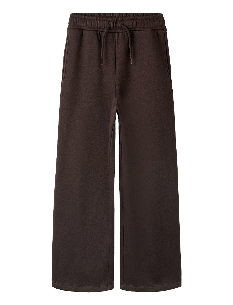 name it - NKMNASIR WIDE SWE PANT BRU NOOS - dressipüksid - chocolate plum - 0