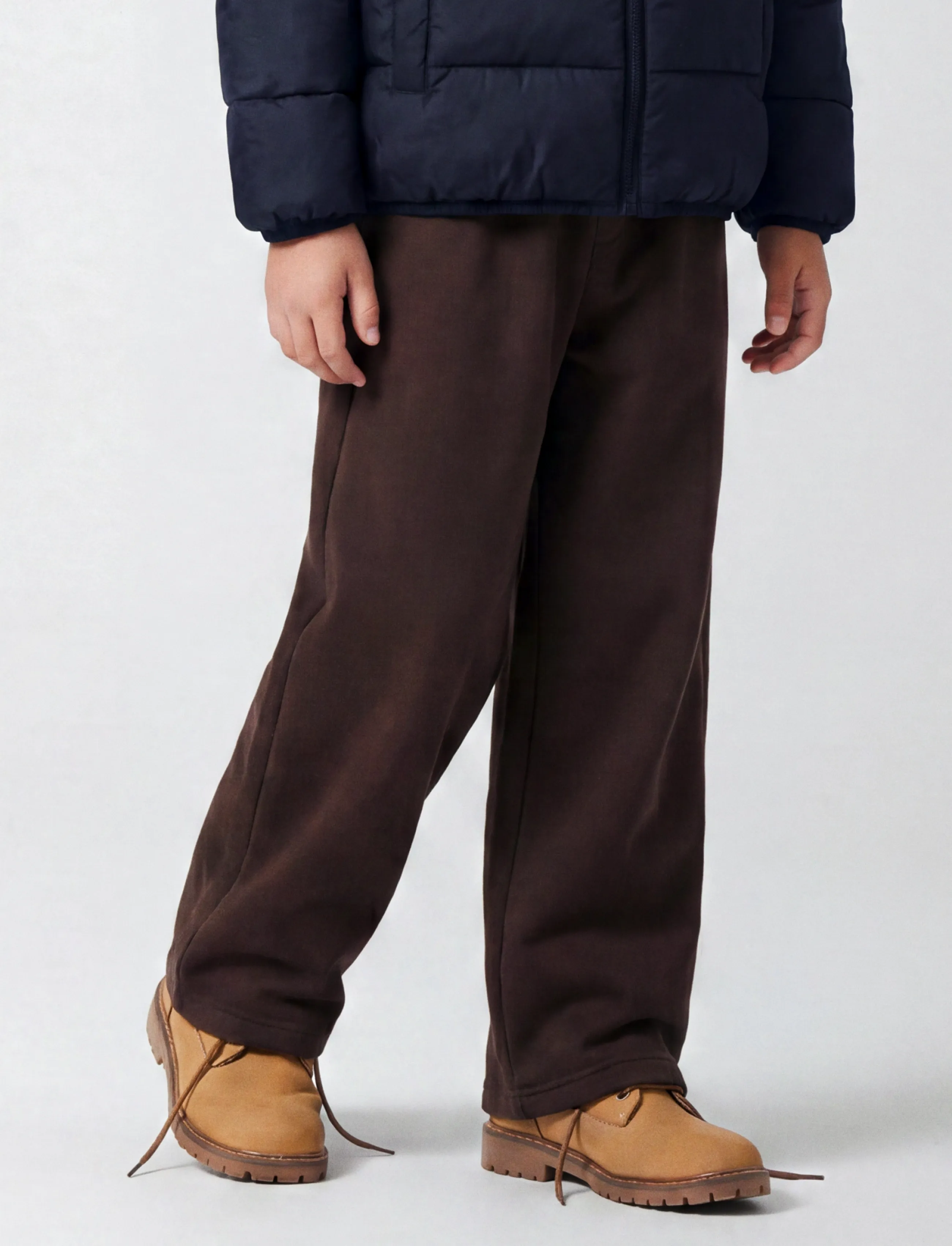 name it - NKMNASIR WIDE SWE PANT BRU NOOS - dressipüksid - chocolate plum - 4