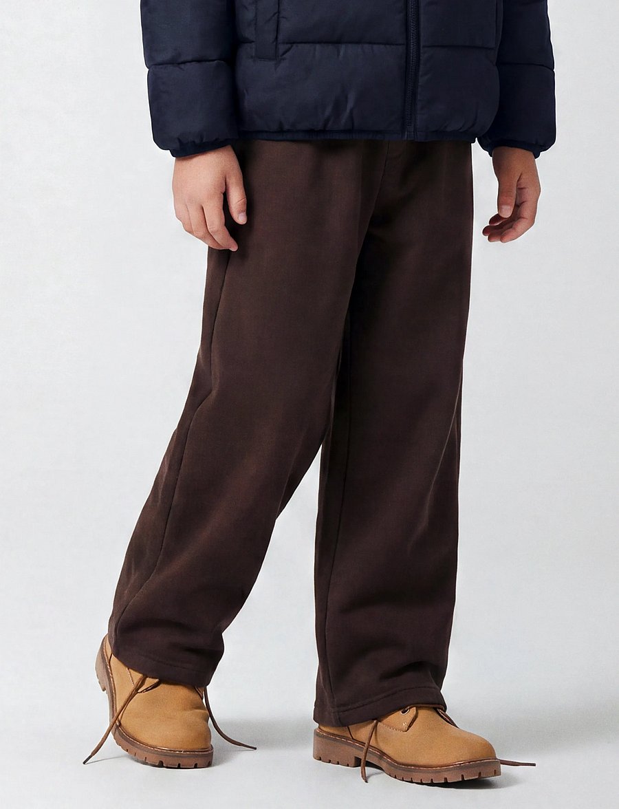 name it - NKMNASIR WIDE SWE PANT BRU NOOS - dressipüksid - chocolate plum - 4
