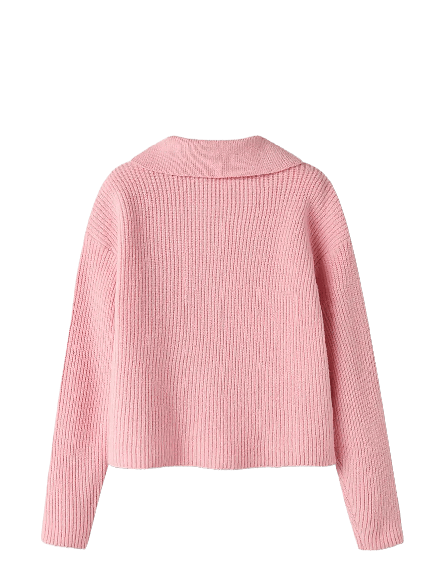 name it - NKFNIA LS LOOSE POLO KNIT LNOOS - pullover - winsome orchid - 1