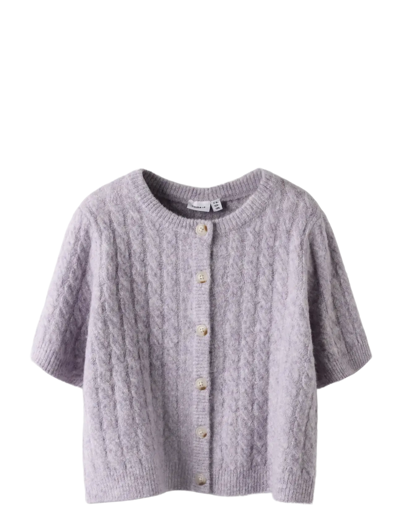name it NMFNALISA SS LOOSE KNIT CARD XNOOS - Strik - HEIRLOOM LILAC / purple