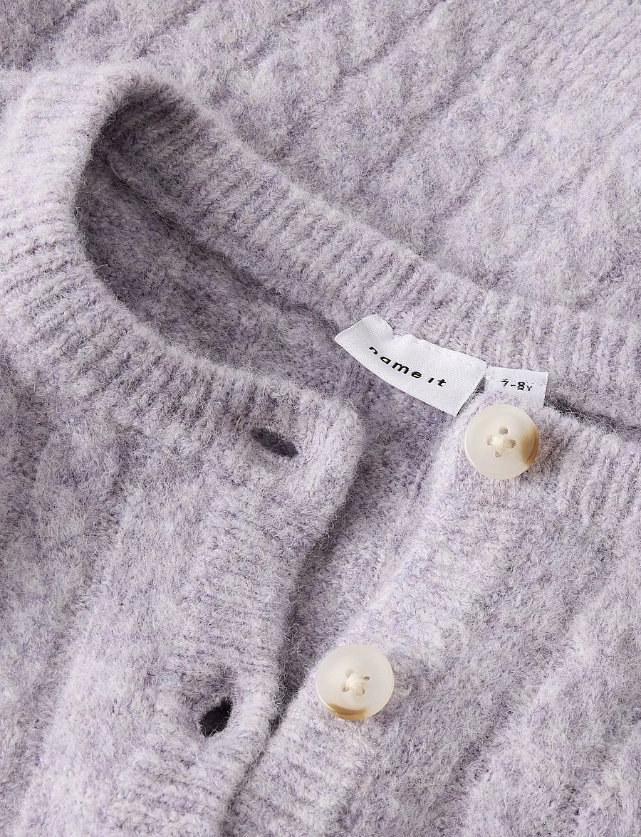 name it - NMFNALISA SS LOOSE KNIT CARD XNOOS - kardiganid - heirloom lilac - 3