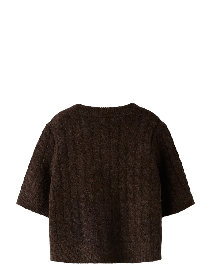 name it - NMFNALISA SS LOOSE KNIT CARD XNOOS - neuletakit - mole - 1
