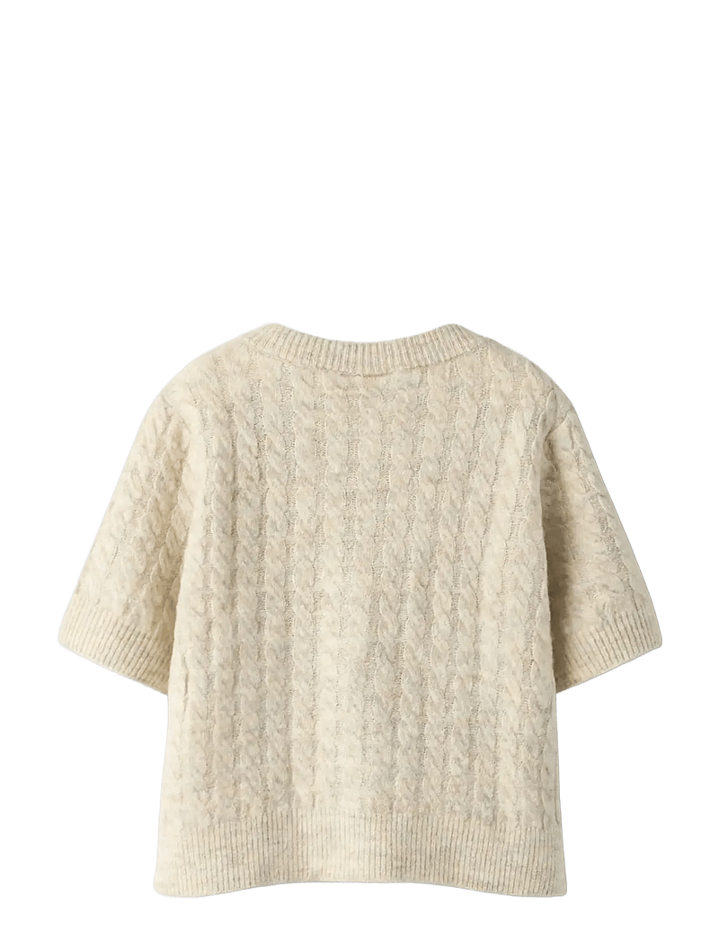 name it - NMFNALISA SS LOOSE KNIT CARD XNOOS - cardigans - peyote melange - 2