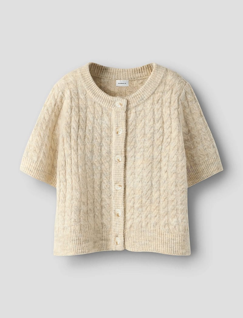 name it - NMFNALISA SS LOOSE KNIT CARD XNOOS - cardigans - peyote melange - 0