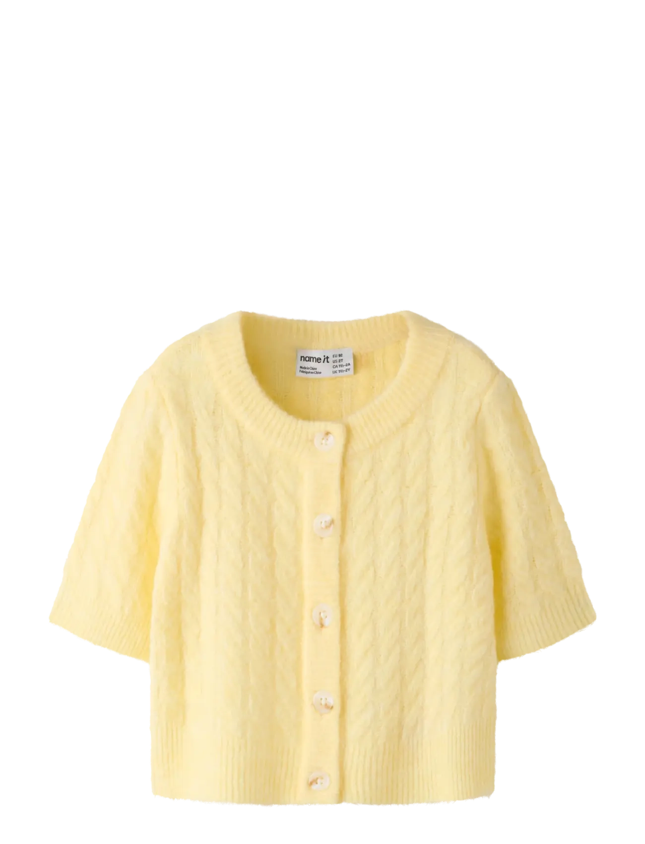 name it NMFNALISA SS LOOSE KNIT CARD XNOOS - Koftor - SUNLIGHT / yellow