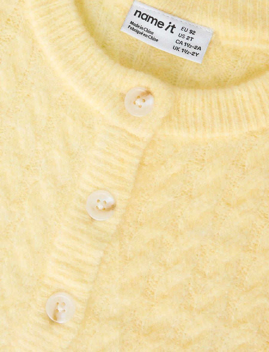 name it - NMFNALISA SS LOOSE KNIT CARD XNOOS - kardiganid - sunlight - 2