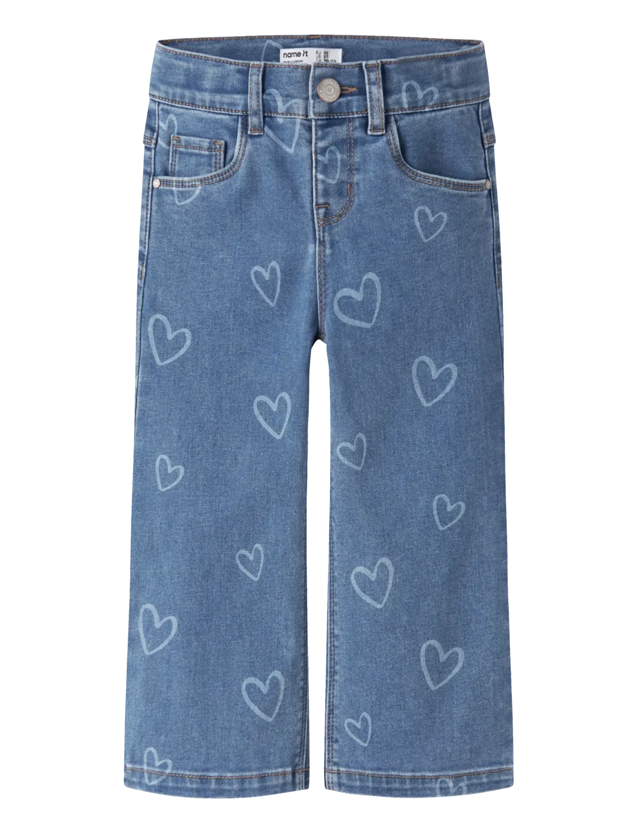 name it NMFROSE WIDE AOP JEANS 4044-ON NOOS - Hosen mit weitem Bein - MEDIUM BLUE DENIM / blue