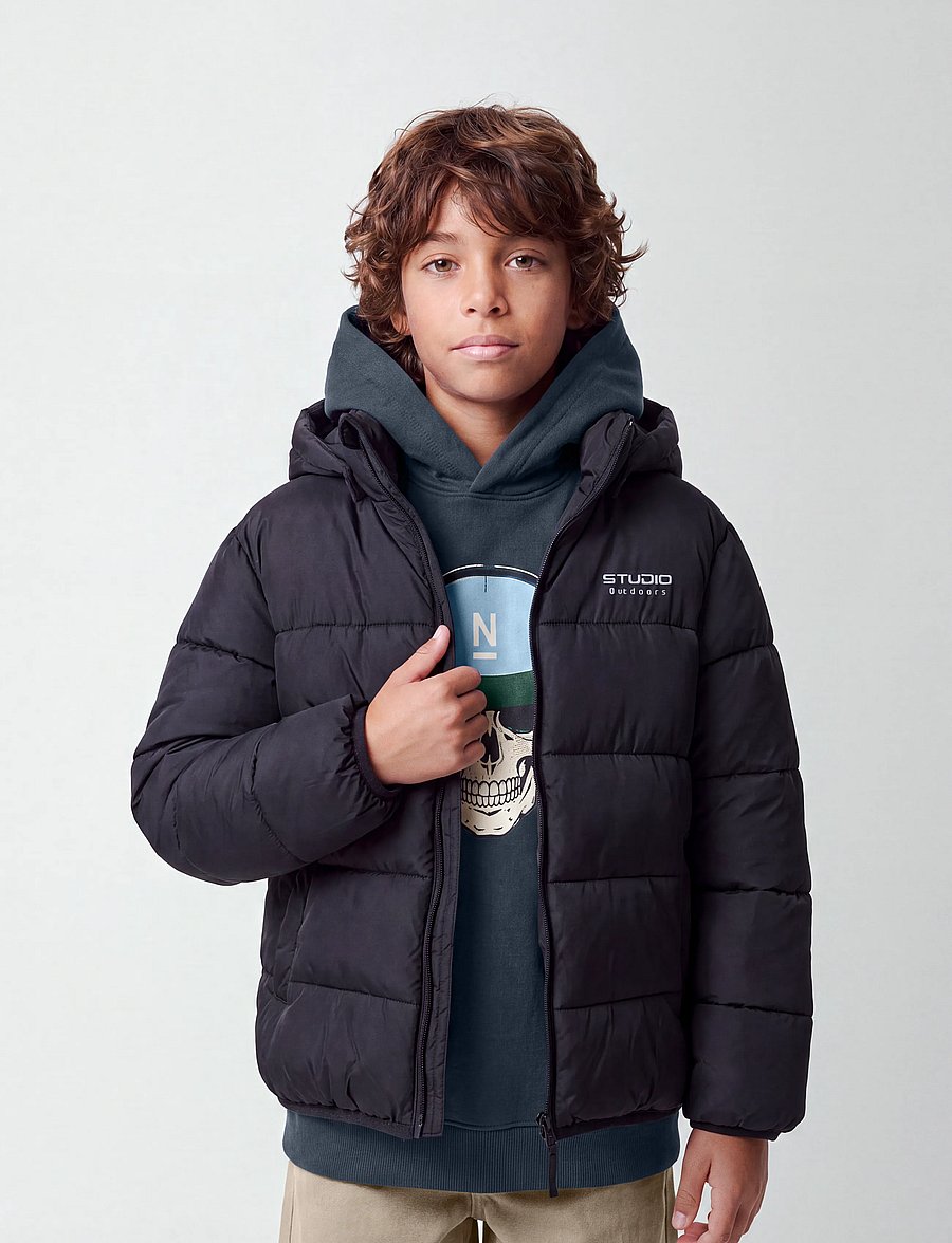 name it - NKMMARBLE JACKET PB1 - dunjakker - black - 2