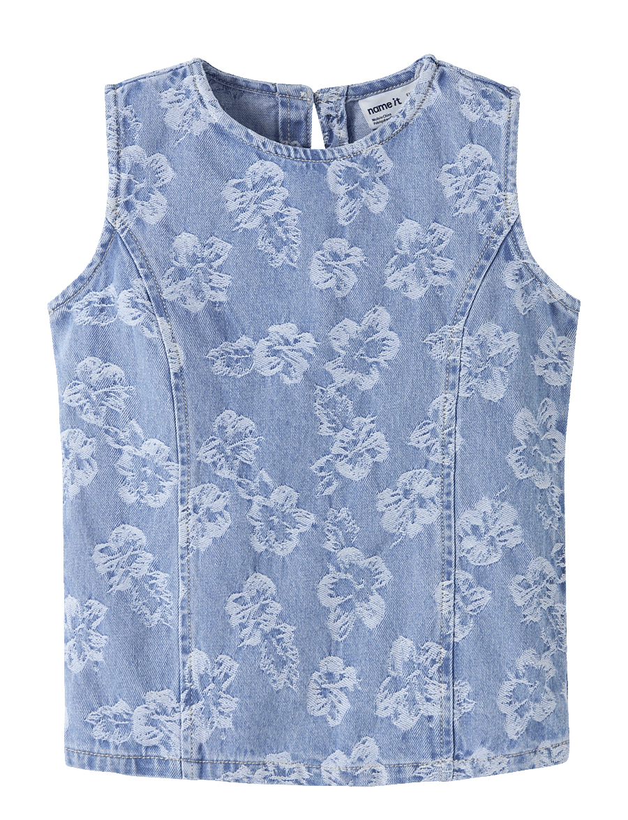 name it - NKFLUCY SL DNM JACQ TOP 2440-JA H - westen - light blue denim - 0