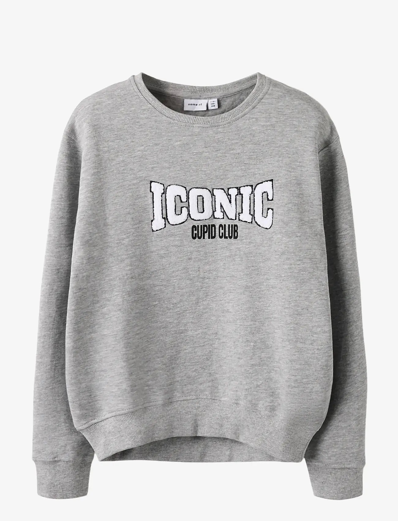 name it - NKMBCUPID LS NREG SWEAT BRU - grey melange - 0