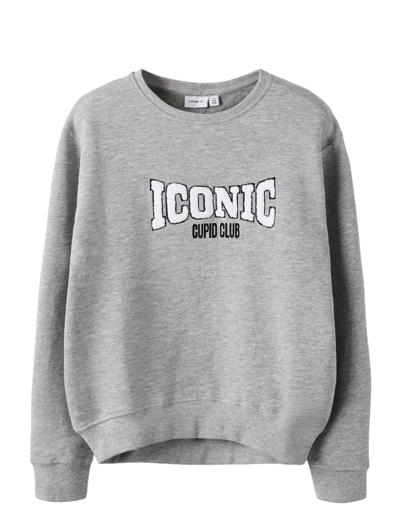 name it NKMBCUPID LS NREG SWEAT BRU - Överdelar - GREY MELANGE / grey
