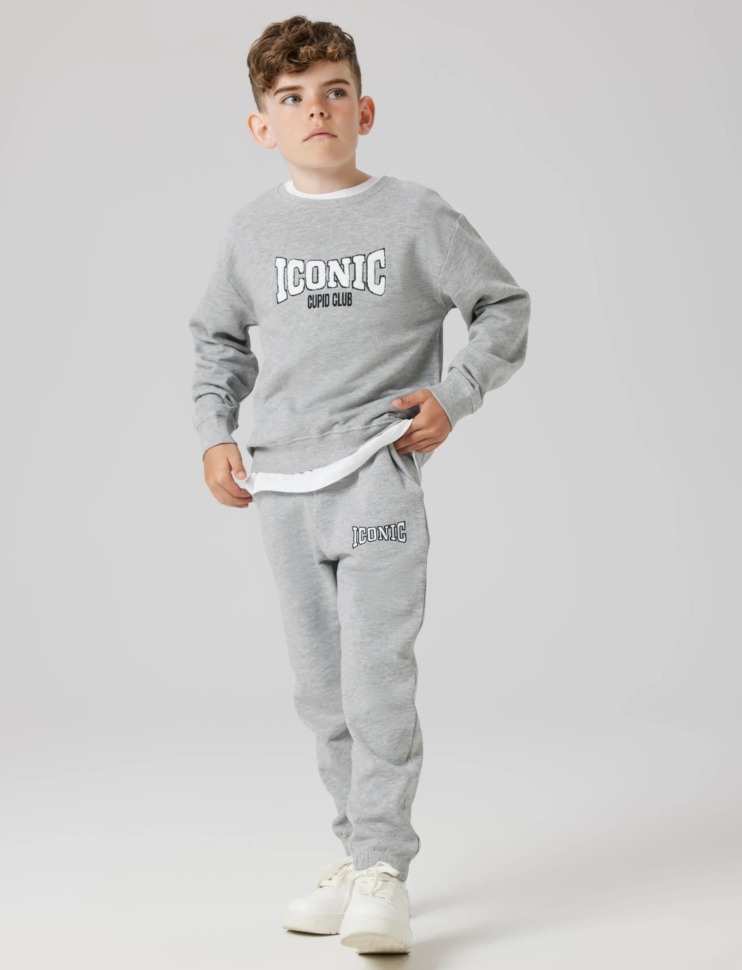 name it - NKMBCUPID LS NREG SWEAT BRU - sweatshirts - grey melange - 2