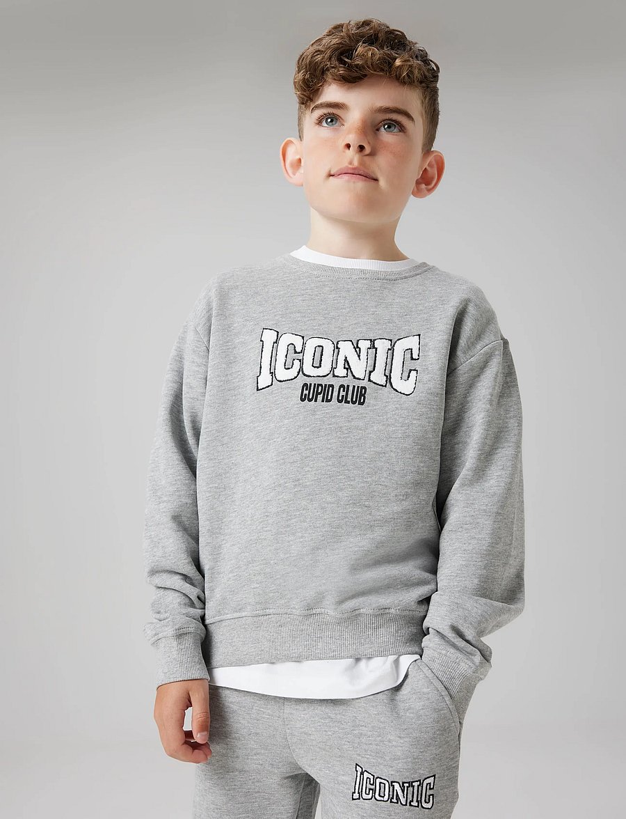 name it - NKMBCUPID LS NREG SWEAT BRU - sweatshirts - grey melange - 3