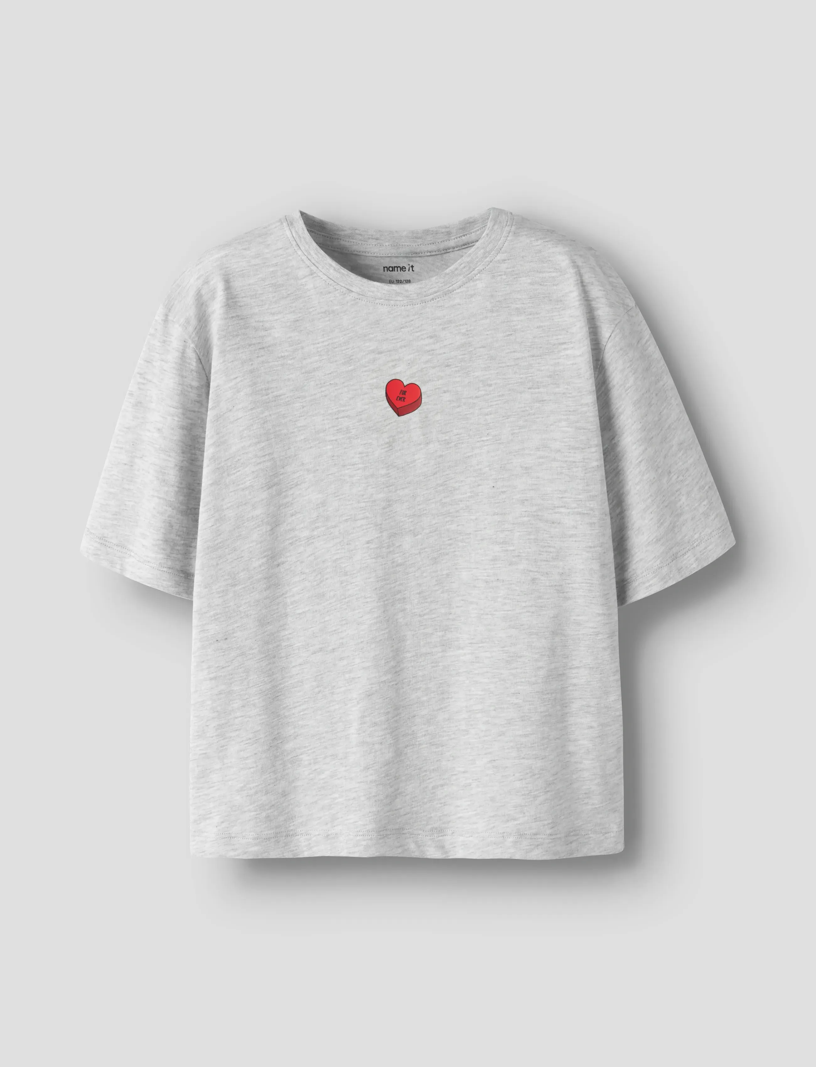 name it NKFBEINTA SS NREG TOP BOX - Överdelar - LIGHT GREY MELANGE / grey