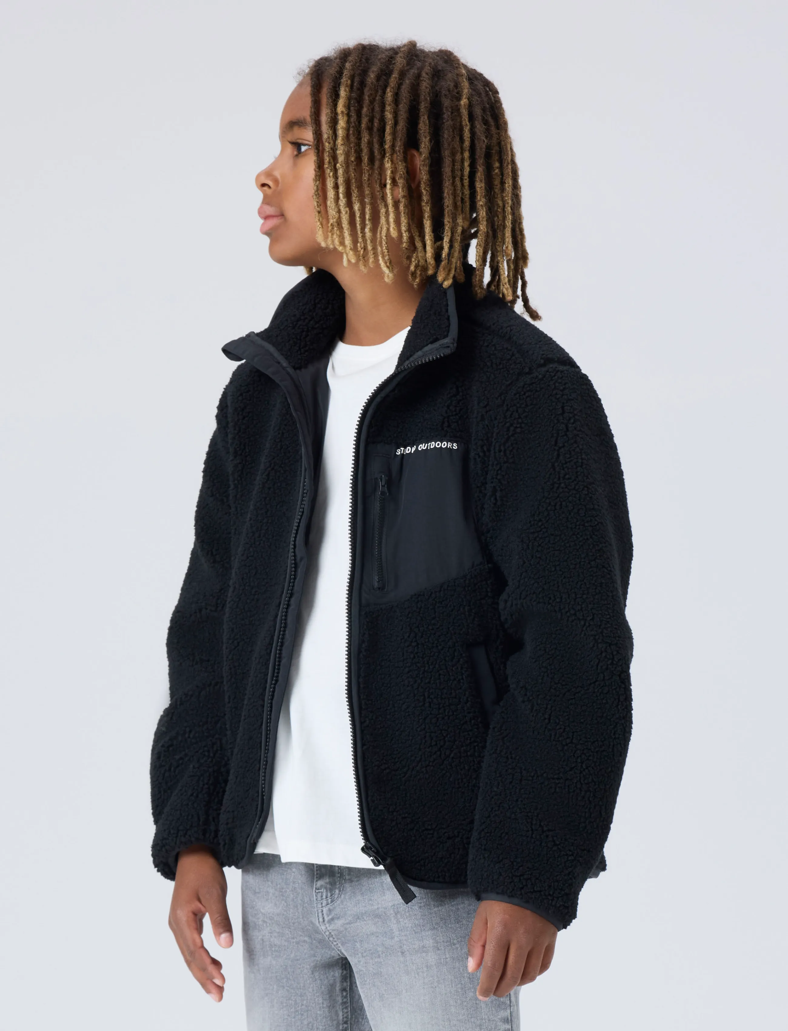 name it - NKNMATTIA SHERPA JACKET PB1 - fleecejacken - black - 3