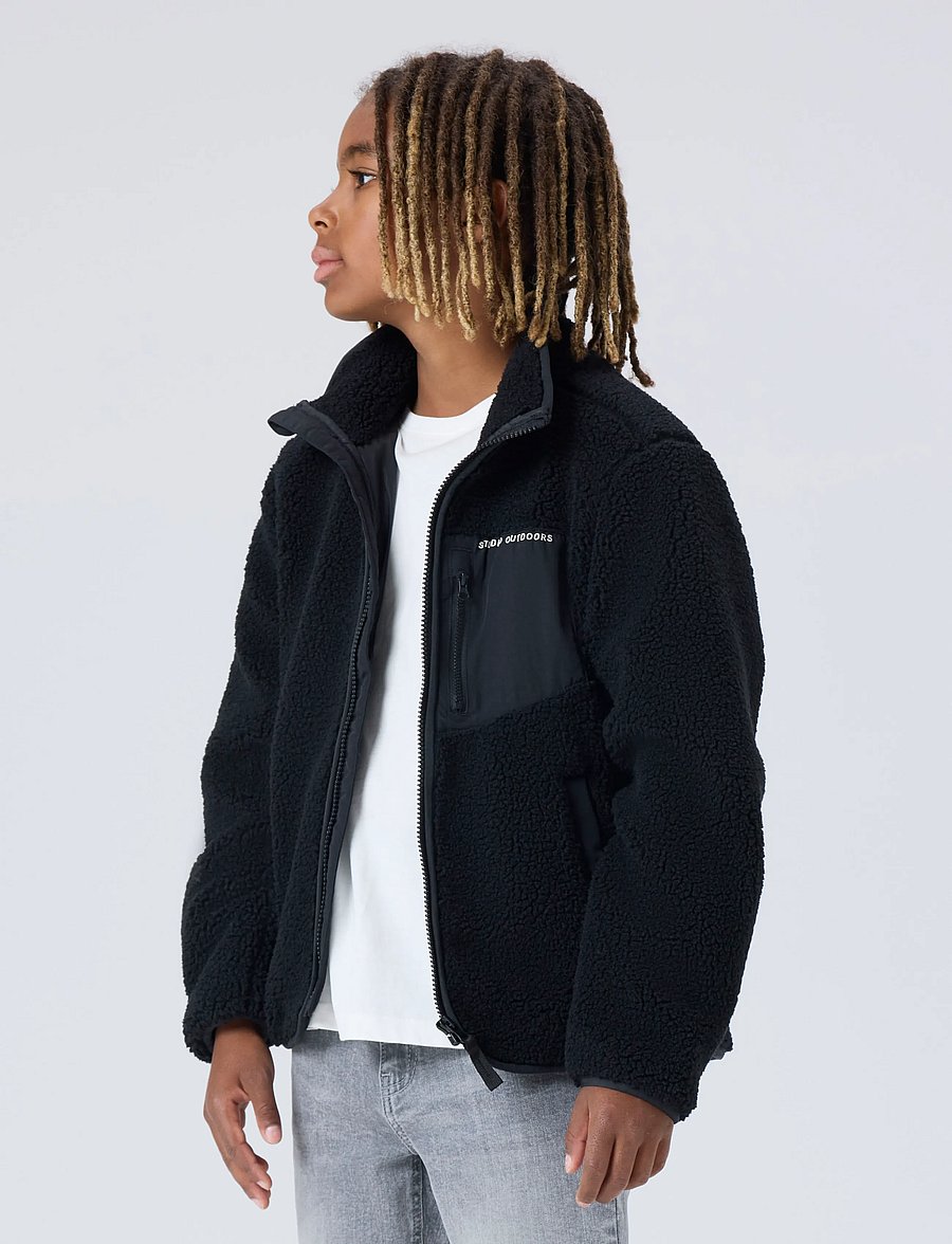 name it - NKNMATTIA SHERPA JACKET PB1 - fleecejacken - black - 3