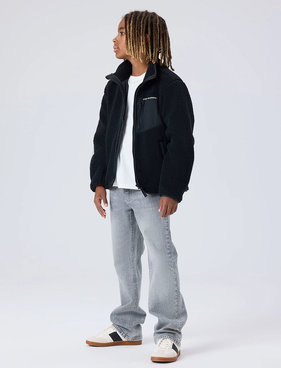 name it - NKNMATTIA SHERPA JACKET PB1 - fleecejacken - black - 4