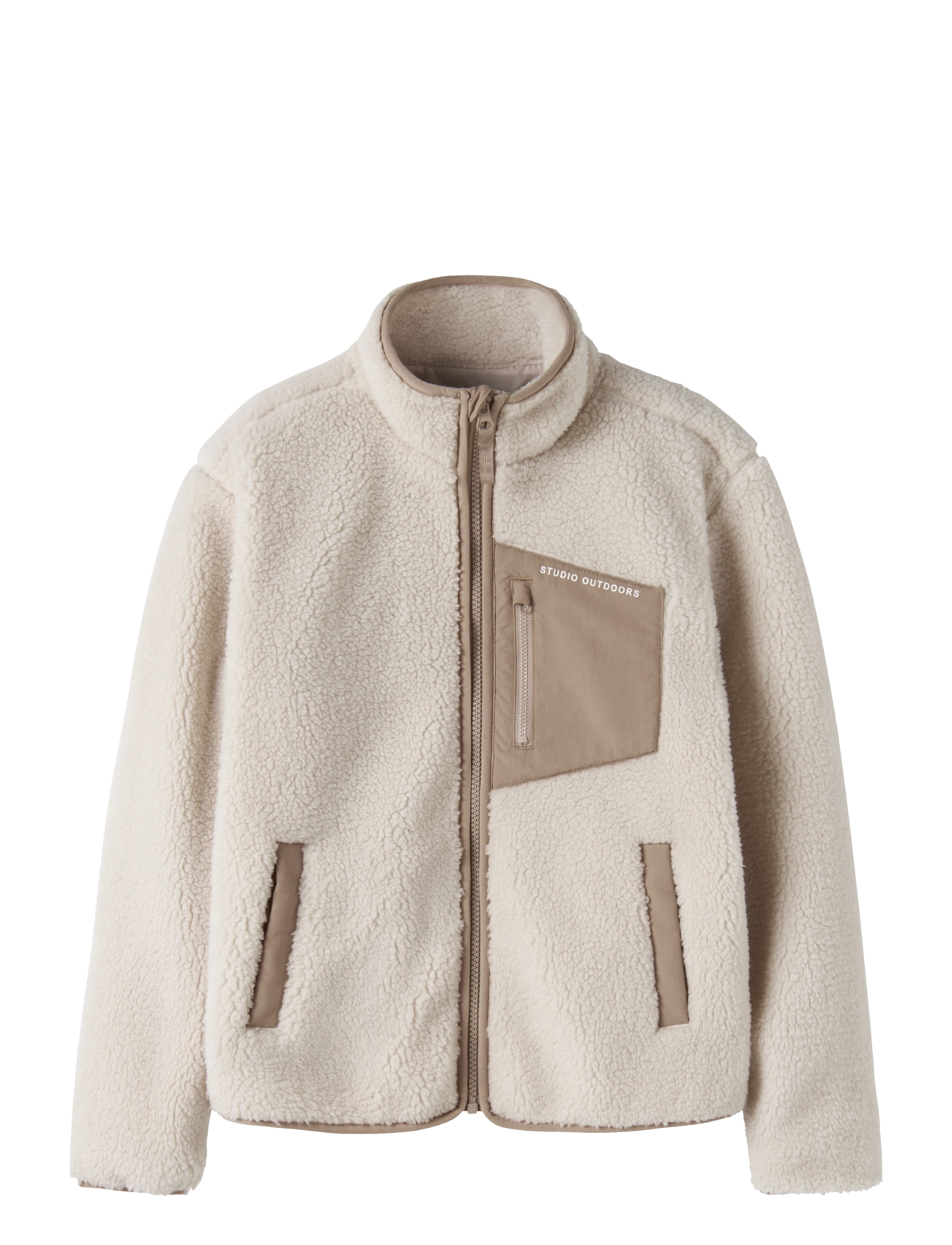 name it NKNMATTIA SHERPA JACKET PB1 - Tagasi kooli - MOONBEAM / cream