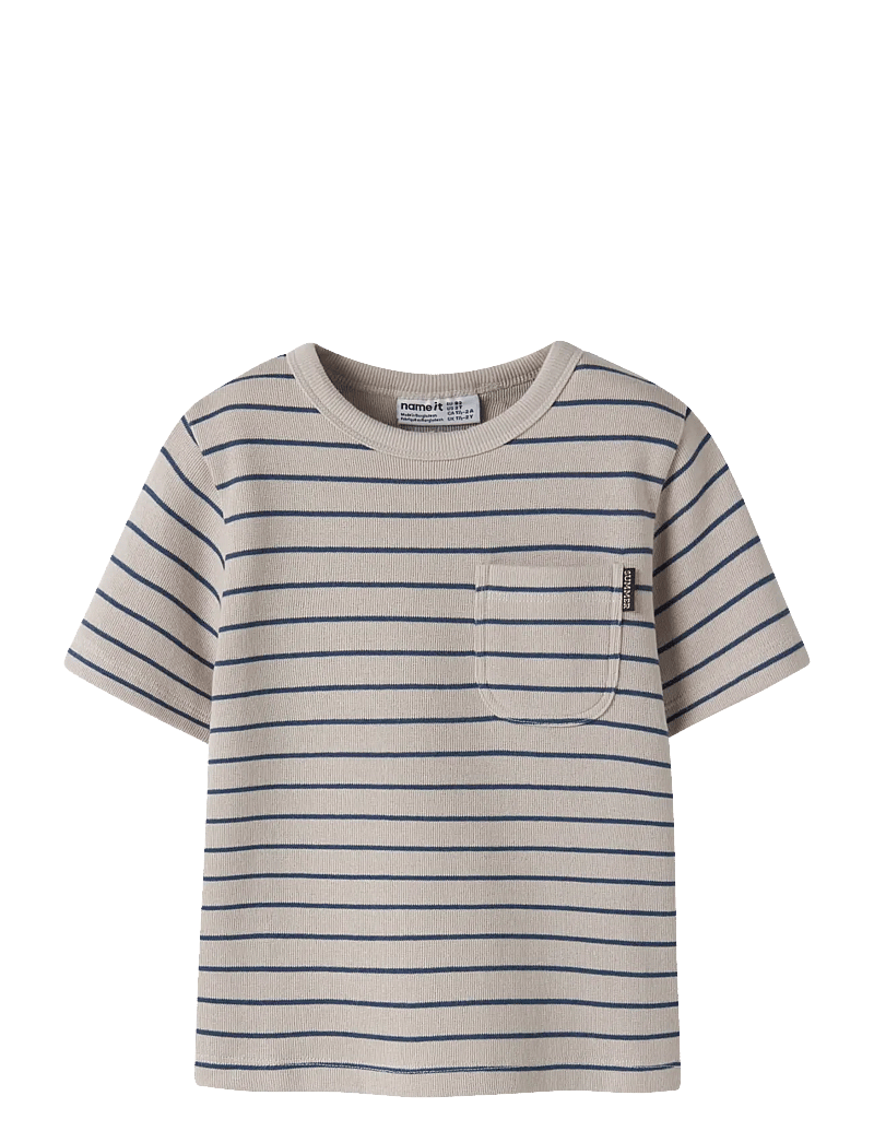 name it - NMMHAKAN SS NREG TOP - kurzärmelige - chateau gray - 0