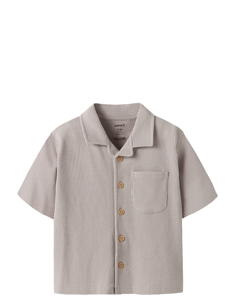 name it - NMMHARVE SS NREG SHIRT - kurzärmlige hemden - chateau gray - 0