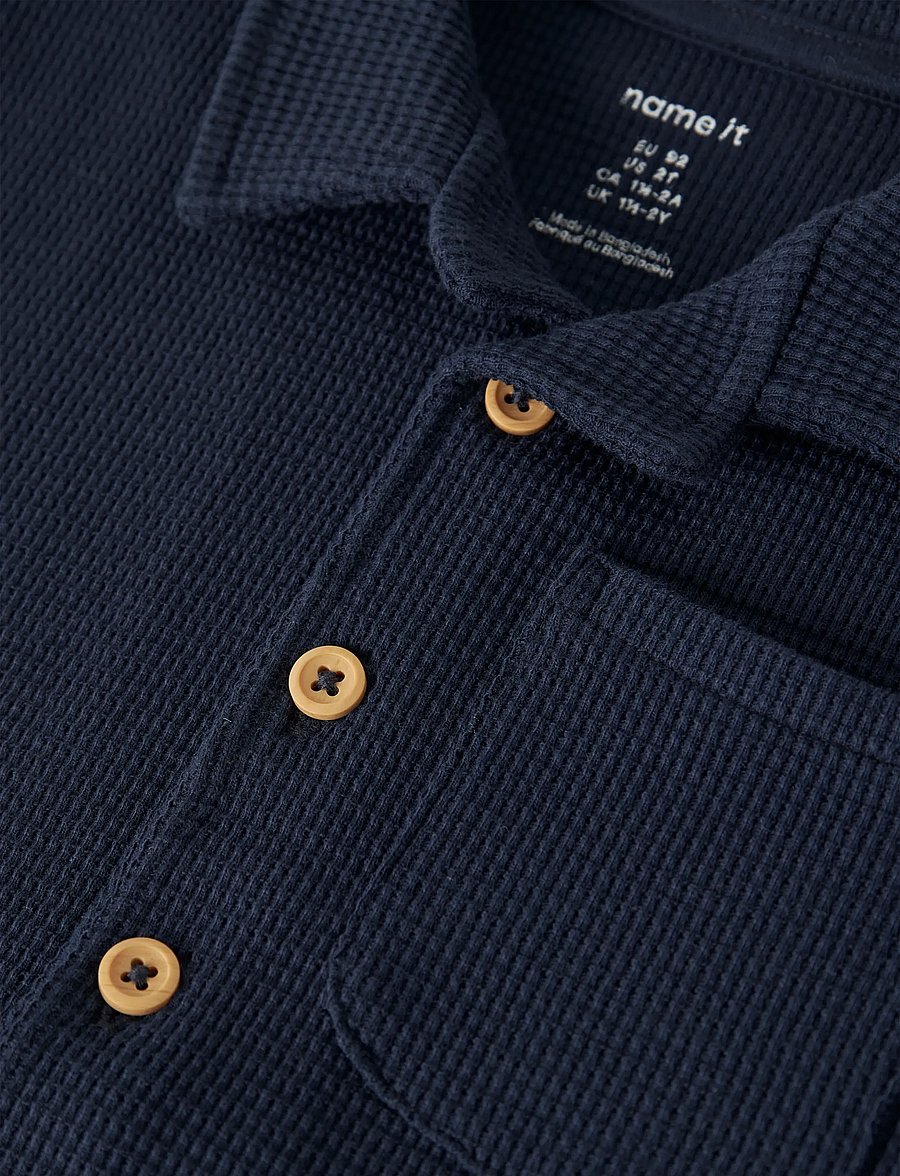 name it - NMMHARVE SS NREG SHIRT - koszule z krótkim rękawem - navy blazer - 2