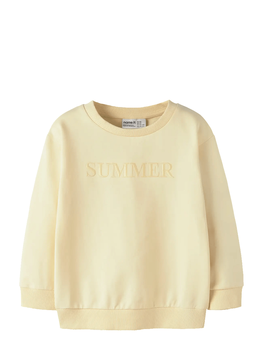 name it - NMMHENDRI LS NREG SWEAT UNB - dressipluusid - double cream - 0