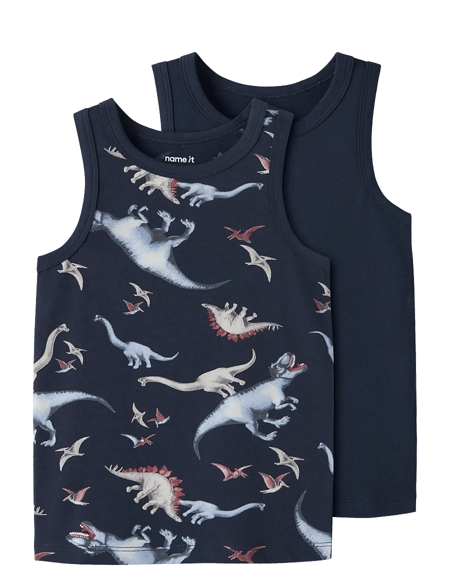name it - NMMTANK TOP 2P NAVY DINO NOOS - tanktops - navy blazer - 1