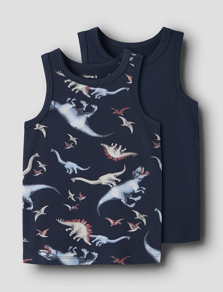 name it - NMMTANK TOP 2P NAVY DINO NOOS - tanktops - navy blazer - 0