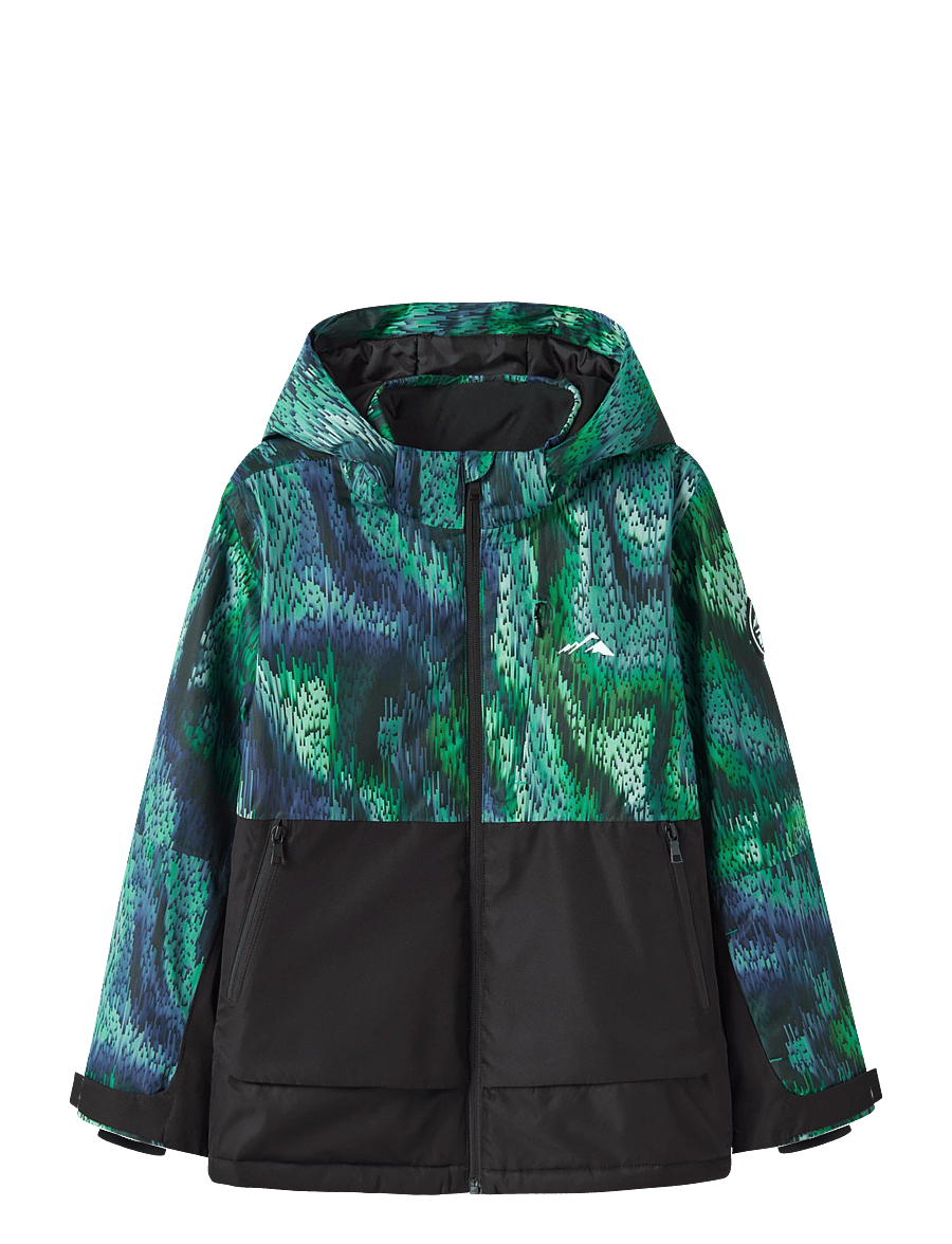 name it - NKNSLOPE10 SKI JACKET BLOCK AOP FO - skijakker - tropical green - 0
